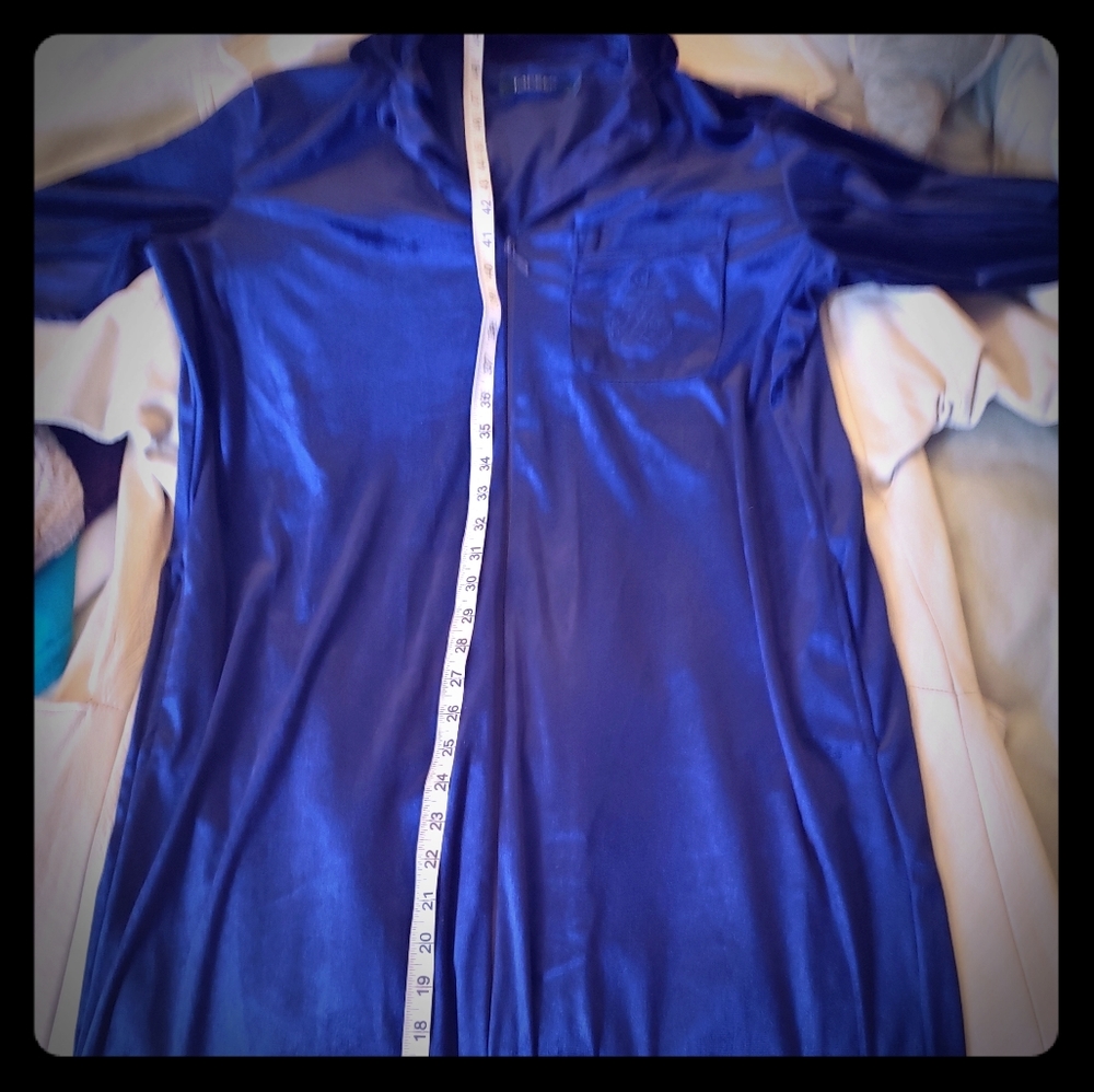 R.L., blue, velvet, long, robe, new, small